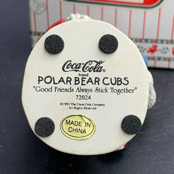 Good Friends Always Stick Together - Coca-Cola Polar Bears Cubs Figurine - 1995 - Picture 6 of 7